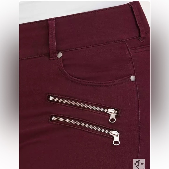 Torrid Jegging - Super Stretch Burgundy Red Women's Burgundy Jeans 16T - Picture 3 of 7